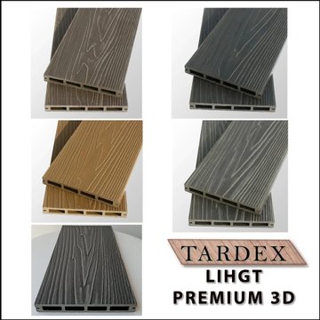 Терасна дошка ДПК дерево полімерний композит TardeX Lite Premium 3D колір Венге Натур Антрацит Стоун