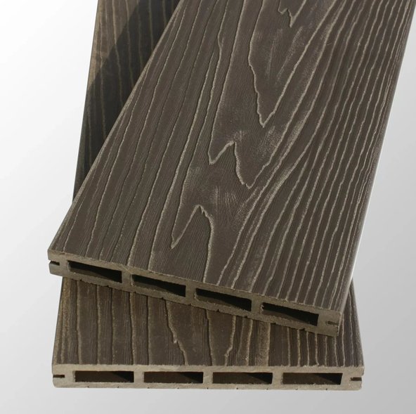 Террасная доска ДПК дерево полимерный композит TardeX Lite Premium 3D цвет Венге Натур Антрацит Стоун