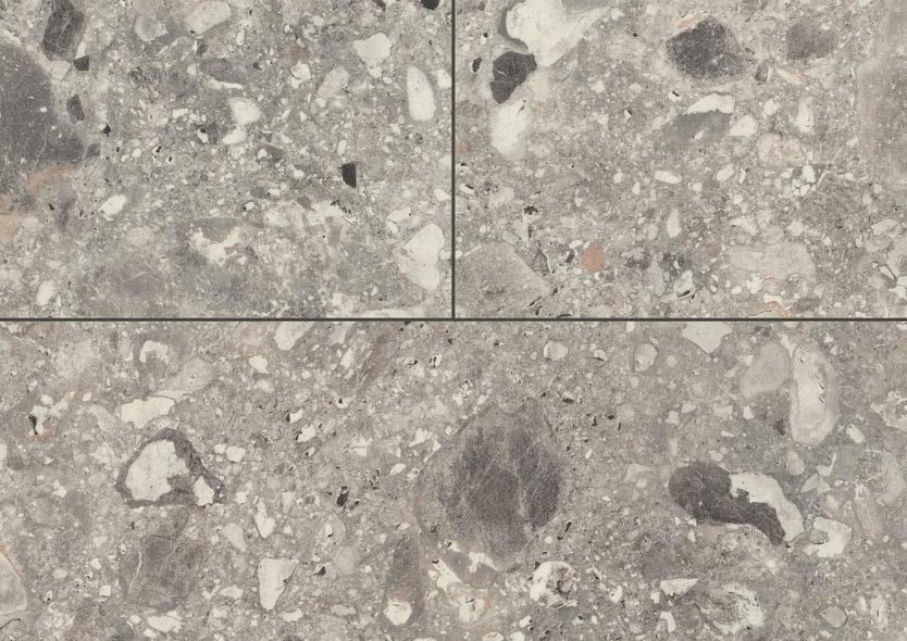 Ламінат під плитку камінь вологостійкий Egger Aqua+ Kingsize 8/32 Тераццо Тріестіно Сірий Epl207 (F021) клас 32 товщина 8