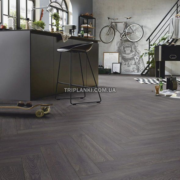 Ламинат Kronotex Herringbone 6010 Elba Oak Black - класс 32 толщина 8