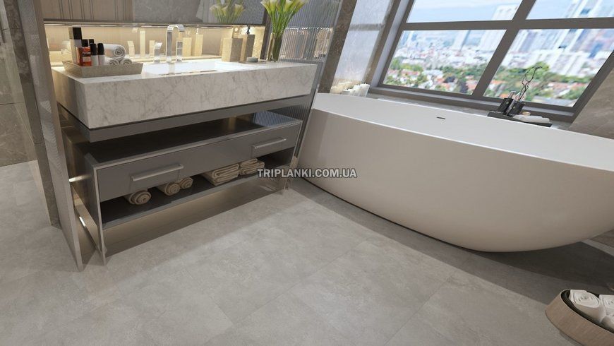 Кварц Виниловый пол SPC ламинат APRO STONE Concrete Grey ST-803