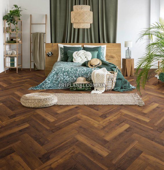 Ламінат Krono Original Herringbone Laguna Oak K411 клас 32 товщина 8