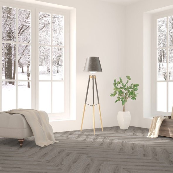 Кварц Вінілова підлога SPC ламінат Falquon The Floor Herringbone Р1002 Aspen Oak