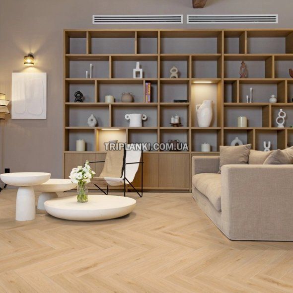 Кварц Виниловый пол LVT Ламинат GerFlor AQUINOAH BLOND 1704 Dryback Chevron