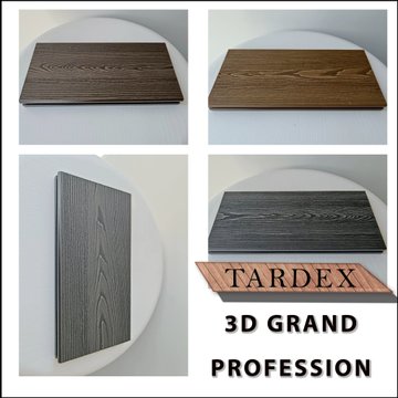 Террасная доска ДПК дерево полимерный композит TardeX 3D Grand PROFESSIONAL массив цвет Венге Натур Стоун Антрацит