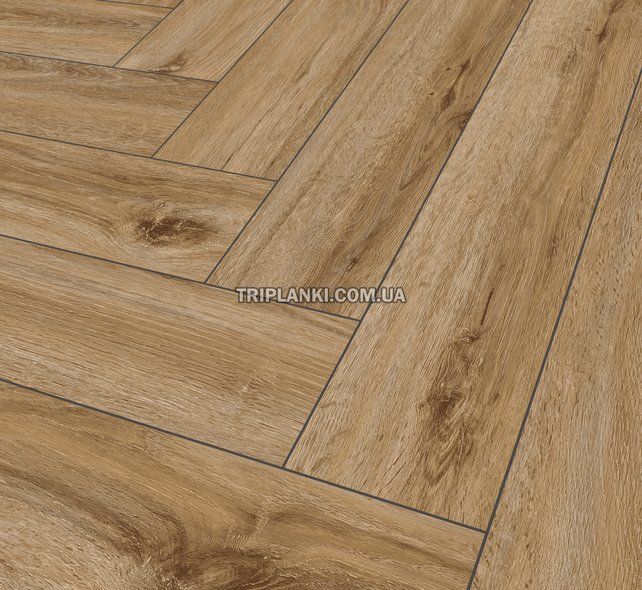 Кварц Вінілова підлога SPC ламінат Falquon The Floor Herringbone P1004 Riley Oak