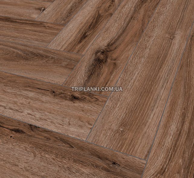Кварц Вінілова підлога SPC ламінат Falquon The Floor Herringbone P1005 Portland Oak