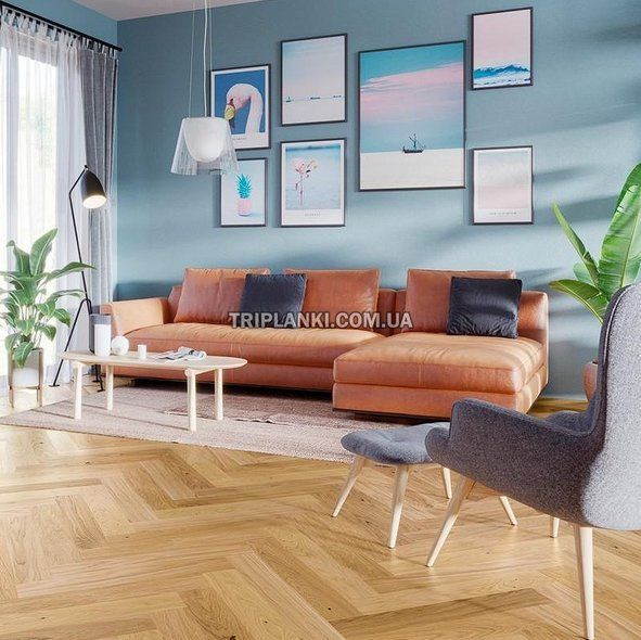 Паркетна дошка Англійська Ялинка (Herringbone) Barlinek Freshy Family PURE (725*180*14 мм)