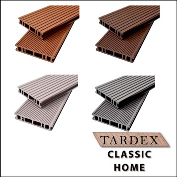 Террасная доска ДПК дерево полимерный композит TardeX Classic home цвет Венге Натур Стоун Антрацит