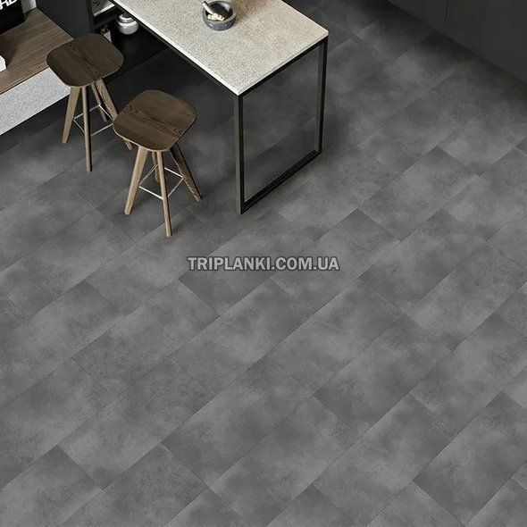 Кварц Виниловый пол SPC ламинат BlissGround Stone Concrete dark