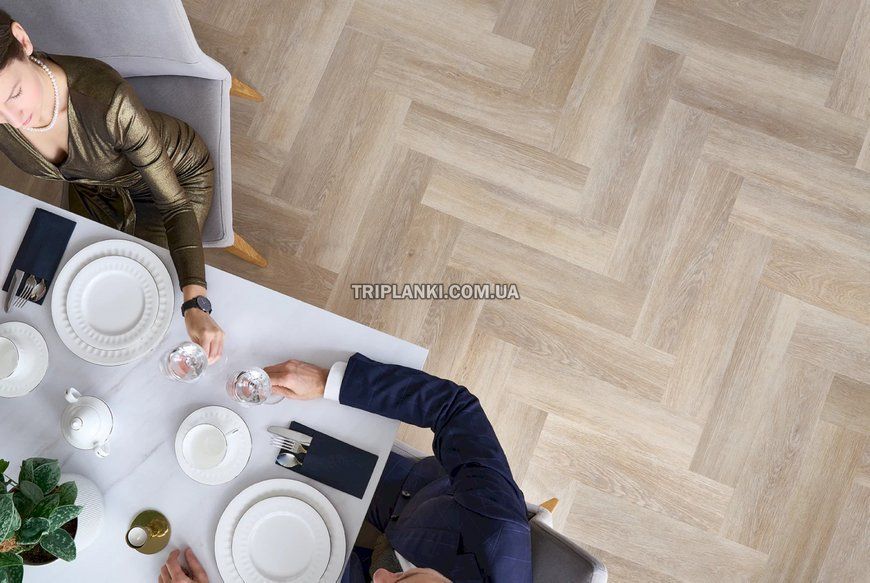 Кварц Вінілова підлога SPC ламінат Arbiton Amaron Herringbone STAMFORD OAK CA 181